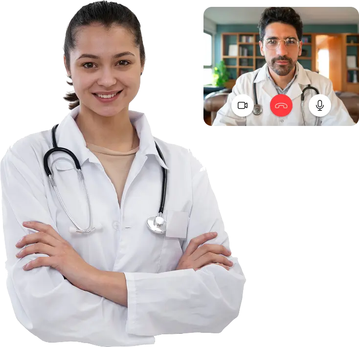 Licensed clinician and secure telehealth consultation