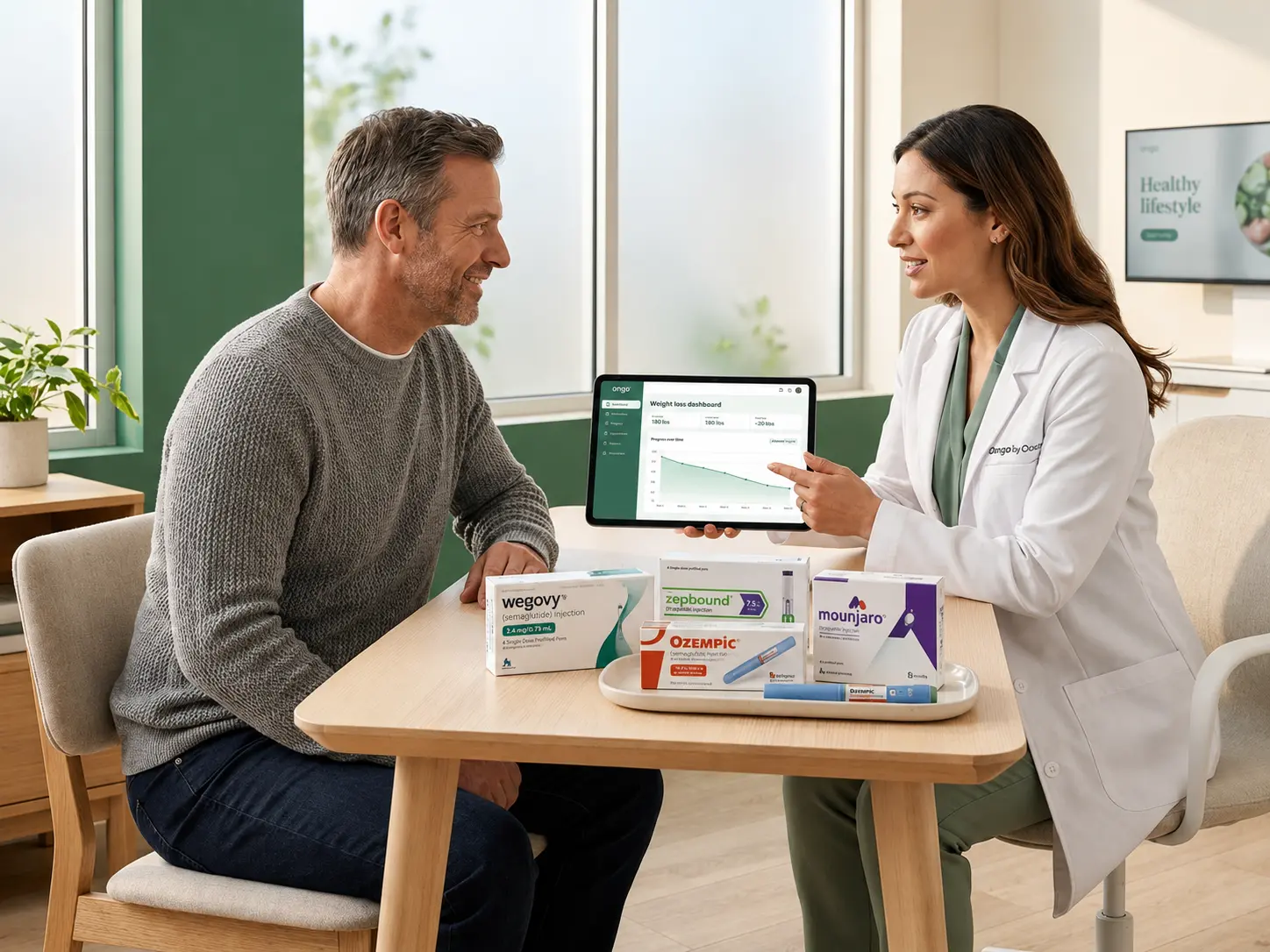 Licensed provider reviewing a treatment plan with a patient